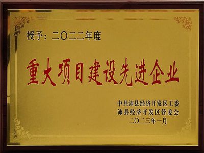 重大項(xiàng)目建設(shè)先進(jìn)企業(yè)